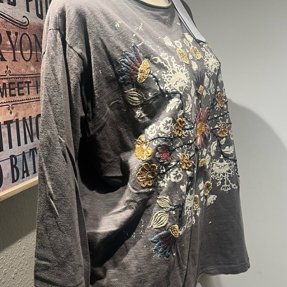 grey blouse embroidered detail by kyla seo - Picture 13 of 14